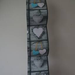 Bathroom Storage. Fabric Toilet Paper Holder. Door Hanger. Storage At The Wall/2 Or 5 Rolls Grey With Blue Hearts - thumbnail 3