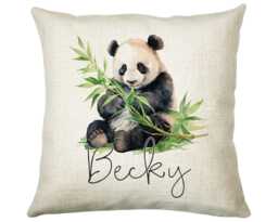 Personalised Panda Gift Cushion Printed Name Design - Throw Pillow For Him Her Bear Lover Idea Animal Smc028 - thumbnail 1