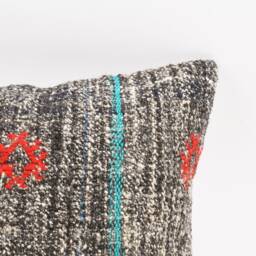 Handwoven Turkish Kilim Lumbar Pillow Bohemian Home Decor - 16x24 Inch - thumbnail 2