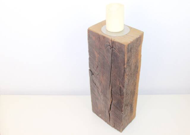 Candlestick - Oak Half-Timbered Antique - image 1