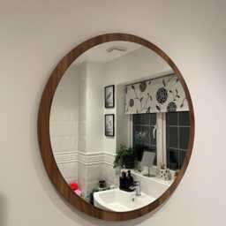 Round Wood Wall Mirror, Bathroom & Hallway Decor - thumbnail 2