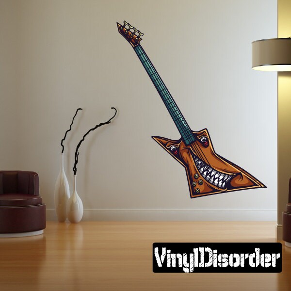 Monster Music Guitar Wall Decal - Fabric Vinyl Removable & Reusable Monstermusicuscolor006Et