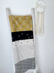 Very Soft & Light Baby Blanket in Liberty Quilted Jersey Fig Mustard - thumbnail 1