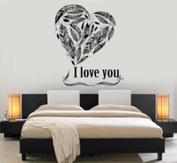Wall Vinyl Decal Quote I Love You Amazing Ethnic Dreamcatcher Feather Mural Art 1491Dz - thumbnail 1