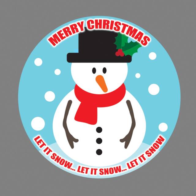 Small & Extra Large Snowman Christmas Xmas Merry Decorative Decor Gloss Round Wall Sticker Adhesive Decal