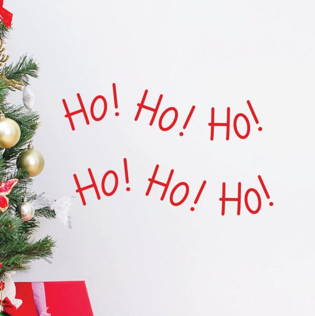 "Ho Christmas Decor Wall Decal Santa Claus Quote Holiday Song Sticker #1339 - Each Line 28"" Wide X 8" - image 1