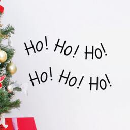 "Ho Christmas Decor Wall Decal Santa Claus Quote Holiday Song Sticker #1339 - Each Line 28"" Wide X 8" - thumbnail 2