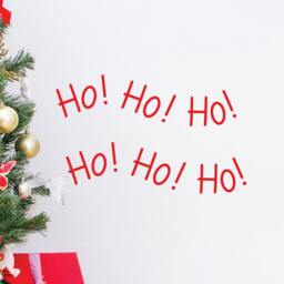 "Ho Christmas Decor Wall Decal Santa Claus Quote Holiday Song Sticker #1339 - Each Line 28"" Wide X 8" - thumbnail 1