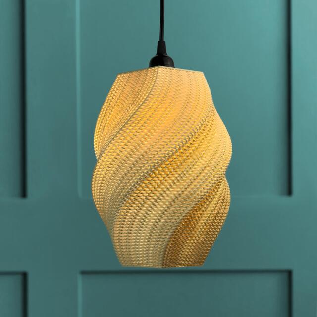 Spiral Mesh Pendant Lampshade - 18+ Colours Modern Led Hanging Light Sustainable Decor 3D Printed - image 1