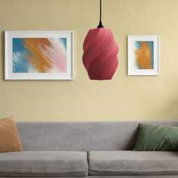 Spiral Mesh Pendant Lampshade - 18+ Colours Modern Led Hanging Light Sustainable Decor 3D Printed - thumbnail 4