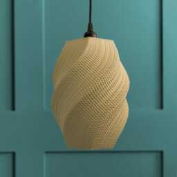 Spiral Mesh Pendant Lampshade - 18+ Colours Modern Led Hanging Light Sustainable Decor 3D Printed - thumbnail 2