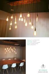Unique Chandelier with 17 Pendant Lights - Industrial Restaurant Lighting Conference Table Lighting Antique Or Led Rectangular Chandelier