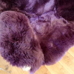 Sheepskin Lambskin Carpet Aubergine Ca. 195cm X 115cm - thumbnail 3