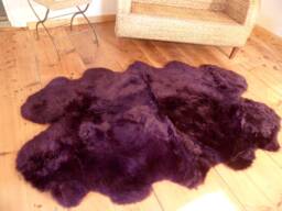 Sheepskin Lambskin Carpet Aubergine Ca. 195cm X 115cm - thumbnail 1