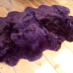 Sheepskin Lambskin Carpet Aubergine Ca. 195cm X 115cm - thumbnail 4