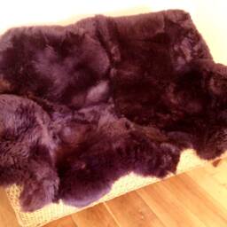 Sheepskin Lambskin Carpet Aubergine Ca. 195cm X 115cm - thumbnail 2