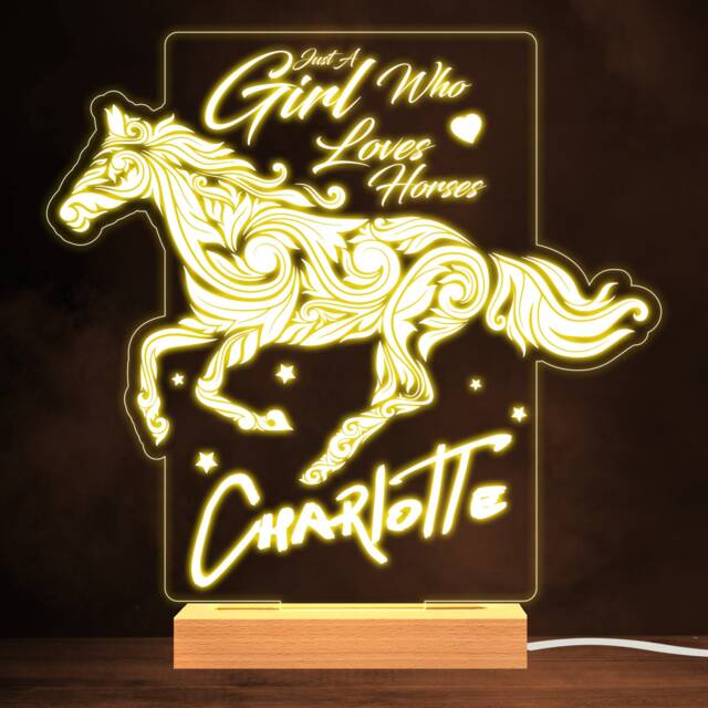 Decorative Horse Girl Who Loves Horses Warm Lamp Personalised Gift Night Light - Bedroom - image 1