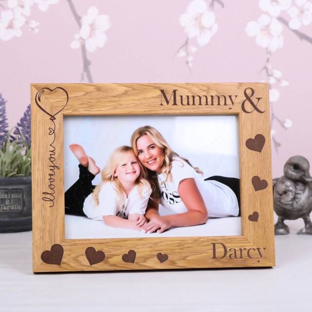 Personalised Mummy Wooden Photo Frame, Custom Engraved, Mothers Day, Birthday Present - image 1