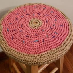 Donut/Doughnut Crochet Stool Cover - thumbnail 2