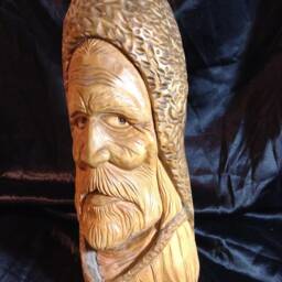 Wood Carved Warrior Knight Wood Sculpture - thumbnail 3