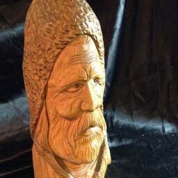 Wood Carved Warrior Knight Wood Sculpture - thumbnail 2