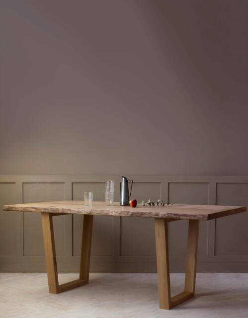 Konk ??? Waney-B??rd Table [Wooden Legs] Bespoke Sizes Available Live Edge Oak Kitchen & Dining Table, Solid Wood Boardroom, Meeting - image 1