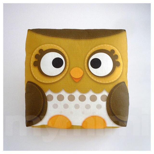 Woodland Owl Pillow Handmade Nursery Decor - 7x7 - image 1