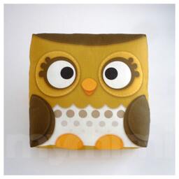 Woodland Owl Pillow Handmade Nursery Decor - 7x7