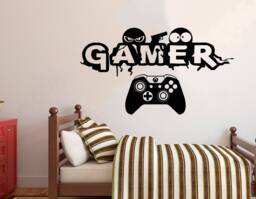 Gamer Controller Wall Decal Video Game Room Decor 3046 - thumbnail 1