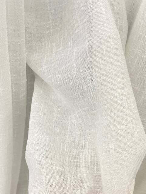 Neha White Sheer Curtain, Linen Custom Curtain Panel, Cotton Drapes, Extra Long For Living Room Bedroom, 1Pc - image 1