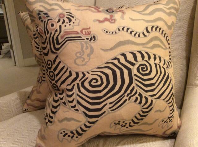 "Clarence House Pillow Cover in Tibet Dragon ""Antique" - image 1