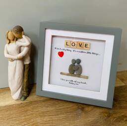 Love Pebble Art, Personalised Gifts, Couple Gift For Boyfriend, Scrabble Gift, Best Valentines Wife Gifts Him - thumbnail 1