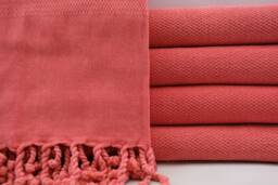 "Turkish Peshtemal, Stone Washed Peshtemal, Red Towel, Sauna Towel, Beach Towel, Stone Towel, 33""x65"