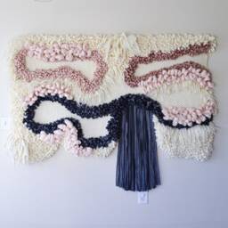 Contemporary Fabric Weaving Wall Hanging For Room Decor - Modern Woven Wall Art - thumbnail 4