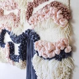 Contemporary Fabric Weaving Wall Hanging For Room Decor - Modern Woven Wall Art - thumbnail 3