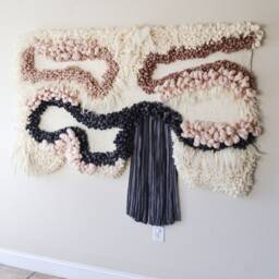 Contemporary Fabric Weaving Wall Hanging For Room Decor - Modern Woven Wall Art - thumbnail 2