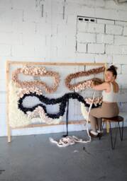 Contemporary Fabric Weaving Wall Hanging For Room Decor - Modern Woven Wall Art