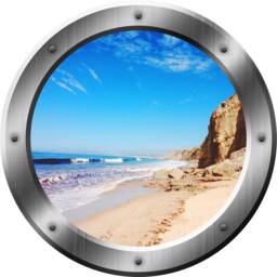 Peel & Stick Beach Scene 3D Ocean Porthole Surf Wall Art Decal Family Silver Portal Home Decor - Vwaq-Sp32 - thumbnail 2