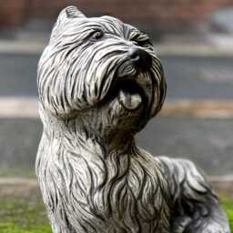 Concrete Yorkie Dog Sculpture Outdoor Westie Figurine Stone Terrier Cement Ornament Lover Gift Yard Art - thumbnail 4