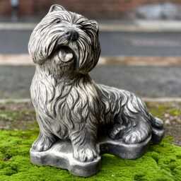 Concrete Yorkie Dog Sculpture Outdoor Westie Figurine Stone Terrier Cement Ornament Lover Gift Yard Art - thumbnail 1