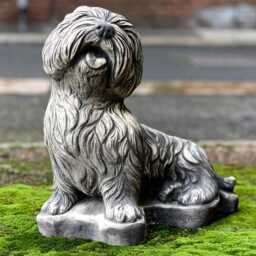 Concrete Yorkie Dog Sculpture Outdoor Westie Figurine Stone Terrier Cement Ornament Lover Gift Yard Art - thumbnail 3