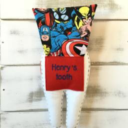Personalized Boys Superhero Tooth Fairy Pillow , Choose Your Design - thumbnail 2