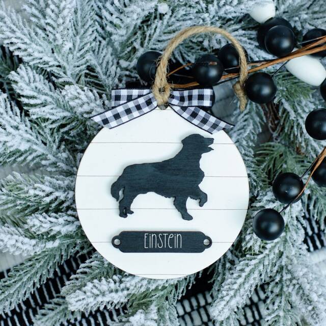 Farmhouse Christmas Ornament Golden Retriever - Gift For Dog Owner Modern Holiday Decor - image 1