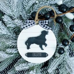 Farmhouse Christmas Ornament Golden Retriever - Gift For Dog Owner Modern Holiday Decor - thumbnail 1