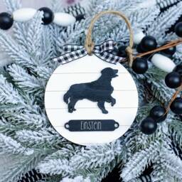 Farmhouse Christmas Ornament Golden Retriever - Gift For Dog Owner Modern Holiday Decor - thumbnail 2