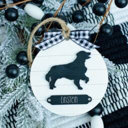 Farmhouse Christmas Ornament Golden Retriever - Gift For Dog Owner Modern Holiday Decor - thumbnail 3