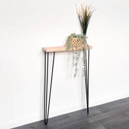 Narrow Console Table With Hairpin Legs, Wooden Rustic Hallway Table. Scandinavian Style - thumbnail 4