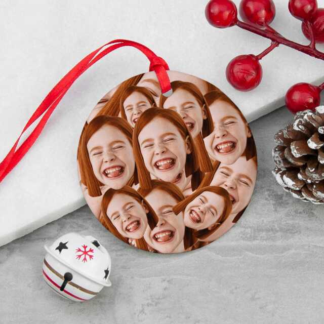 Personalised Face Photo Christmas Ornament - image 1