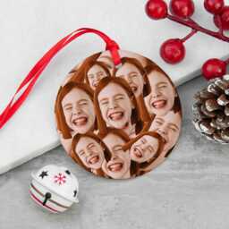 Personalised Face Photo Christmas Ornament - thumbnail 1