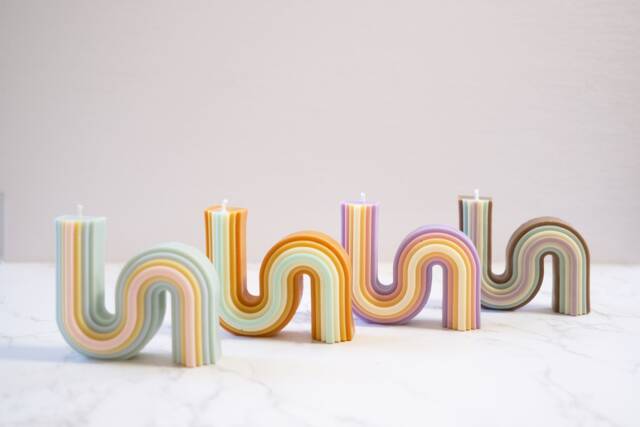 S Shaped Abstract Candle - Aesthetic Candle Geometric Neutral Color Home Decor - image 1